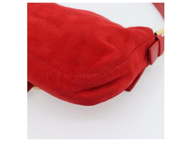 FENDI Mamma Baguette Shoulder Bag Suede Red Gold - vista 12