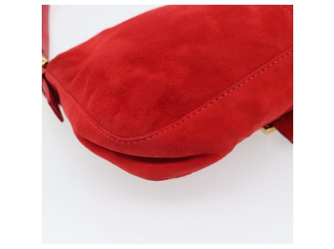FENDI Mamma Baguette Shoulder Bag Suede Red Gold - vista 13