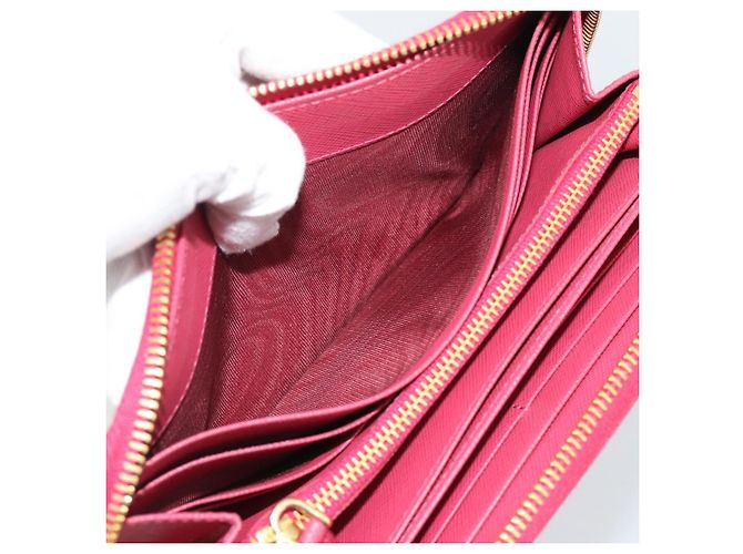 PRADA Saffiano Long Wallet Pink Gold Tone - vista 16