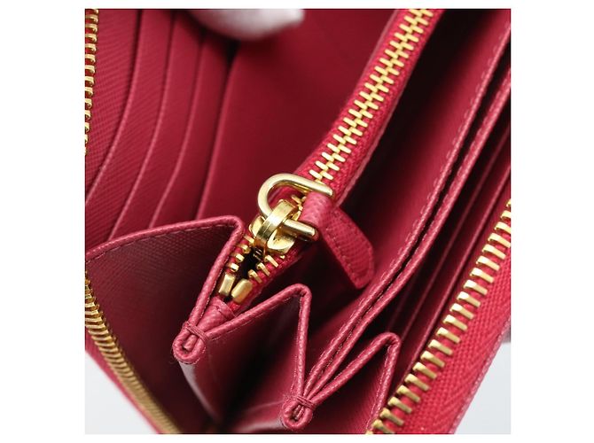 PRADA Saffiano Long Wallet Pink Gold Tone - vista 18