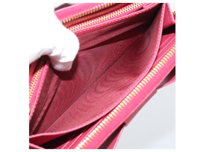 PRADA Saffiano Long Wallet Pink Gold Tone - vista 21