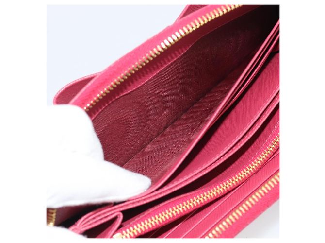 PRADA Saffiano Long Wallet Pink Gold Tone - vista 23