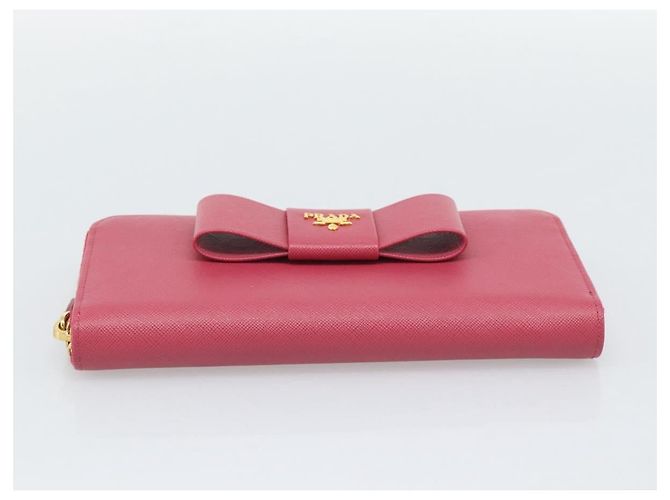 PRADA Saffiano Long Wallet Pink Gold Tone - vista 7