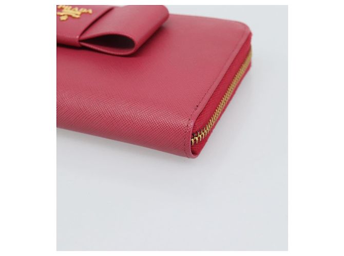 PRADA Saffiano Long Wallet Pink Gold Tone - vista 8