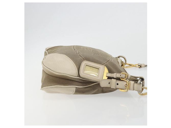 PRADA Shoulder Bag Canvas Beige Gold - vista 4