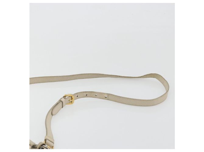 PRADA Shoulder Bag Canvas Beige Gold - vista 8