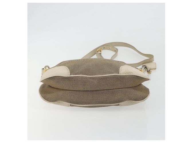 PRADA Shoulder Bag Canvas Beige Gold - vista 9
