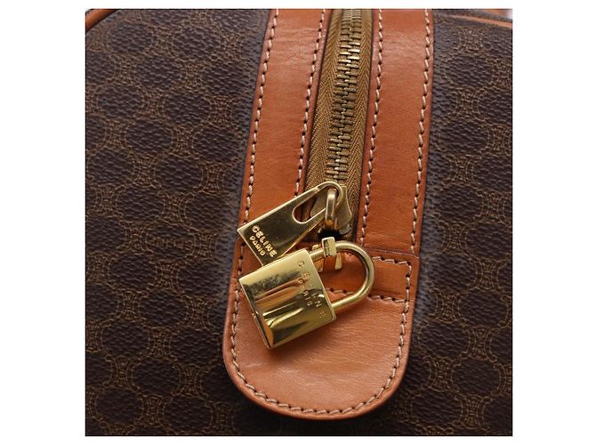 Céline CELINE Macadam Boston Bag PVC Leather Brown Gold Tone - vista 14