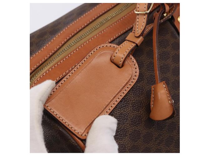 Céline CELINE Macadam Boston Bag PVC Leather Brown Gold Tone - vista 15