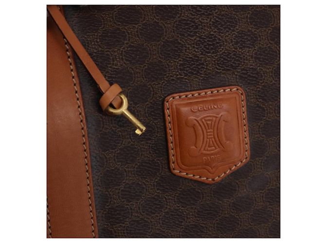 Céline CELINE Macadam Boston Bag PVC Leather Brown Gold Tone - vista 16