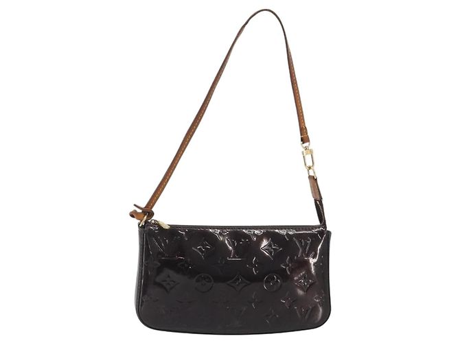 LOUIS VUITTON Monogram Vernis Pochette Pouch Amarante M91576 LV - vista 13