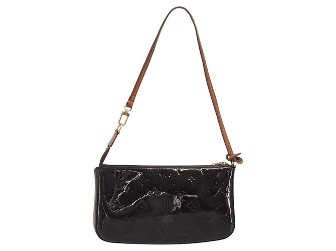 LOUIS VUITTON Monogram Vernis Pochette Pouch Amarante M91576 LV - vista 2