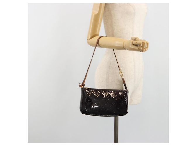 LOUIS VUITTON Monogram Vernis Pochette Pouch Amarante M91576 LV - vista 22