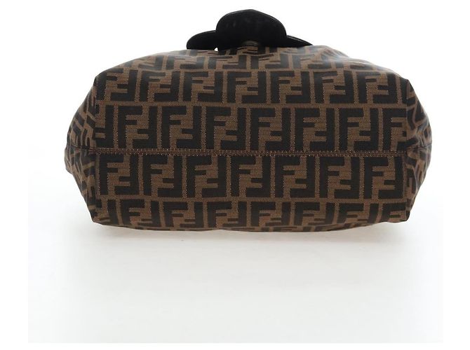 FENDI Zucca Canvas Chain Shoulder Bag Black Brown - view 10