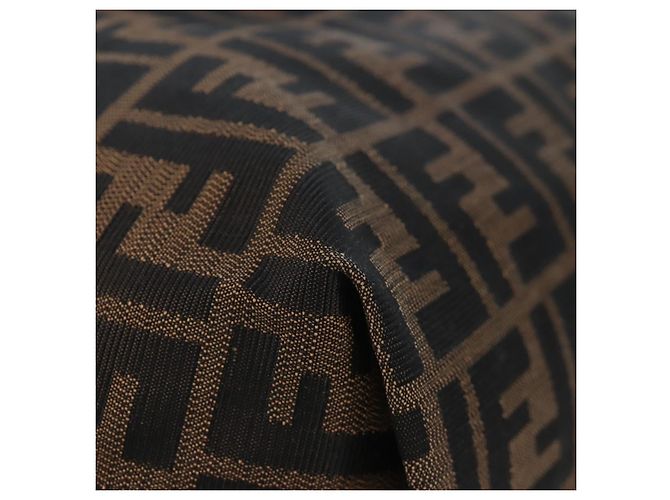 FENDI Zucca Canvas Chain Shoulder Bag Black Brown - view 11
