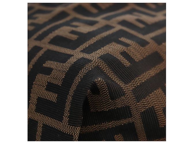 FENDI Zucca Canvas Chain Shoulder Bag Black Brown - view 12