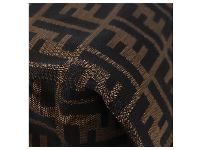 FENDI Zucca Canvas Chain Shoulder Bag Black Brown - view 13