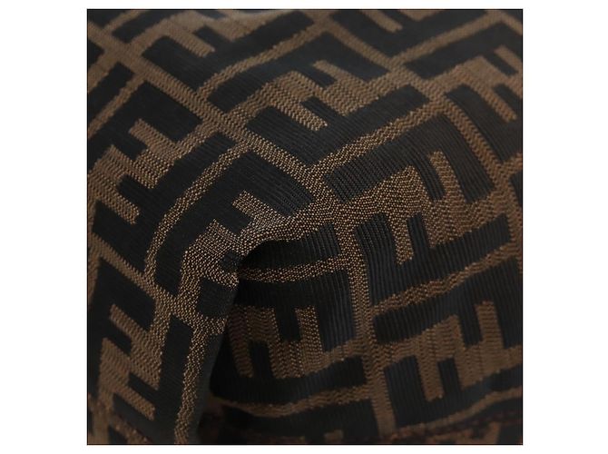 FENDI Zucca Canvas Chain Shoulder Bag Black Brown - view 14