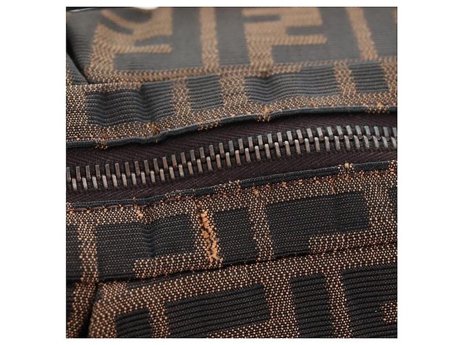 FENDI Zucca Canvas Chain Shoulder Bag Black Brown - view 18