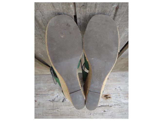 Autre Marque Sandali con zeppa vintage seventies Verde - vista 6