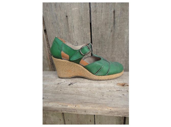 Autre Marque Sandali con zeppa vintage seventies Verde - vista 7