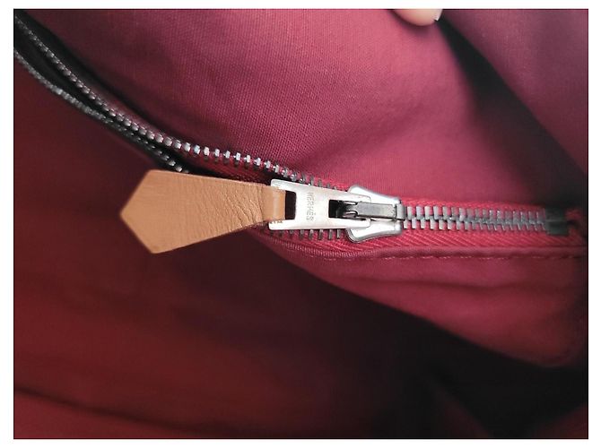 Borsa da viaggio in tela rossa Hermès Rosso - vista 11