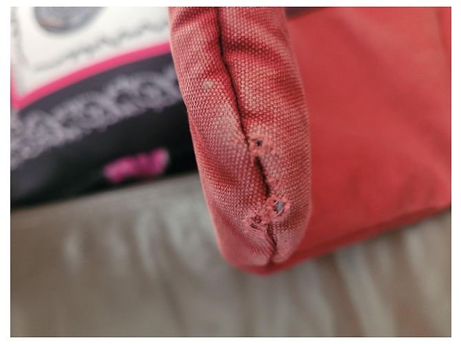 Borsa da viaggio in tela rossa Hermès Rosso - vista 8