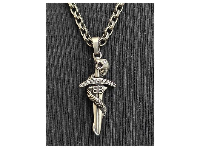 Collana Balenciaga Goth Snake Argento - vista 3