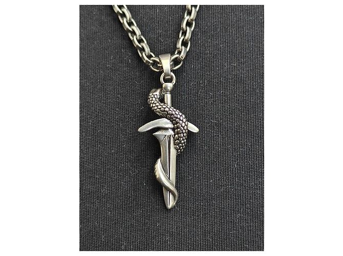 Collana Balenciaga Goth Snake Argento - vista 8