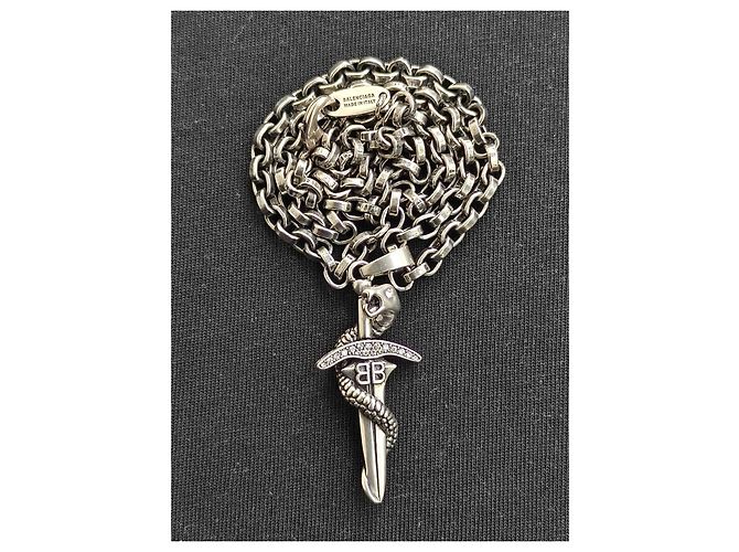 Collana Balenciaga Goth Snake Argento - vista 9