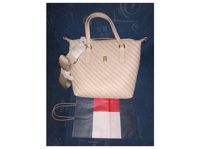 Borsa Tommy Hilfiger trapuntata beige - vista 11