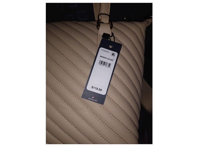 Borsa Tommy Hilfiger trapuntata beige - vista 6