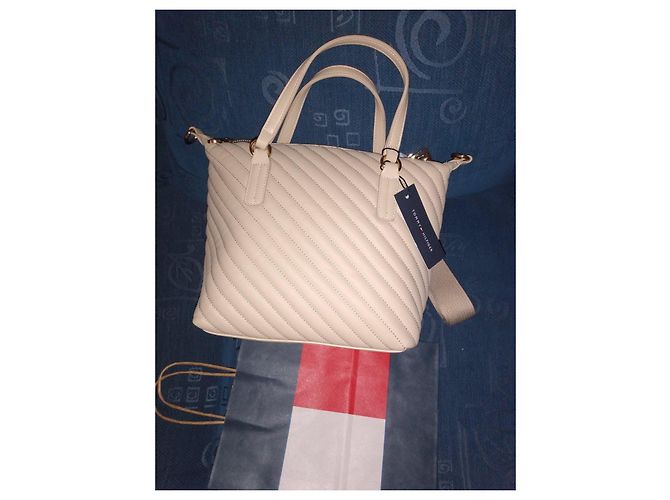 Borsa Tommy Hilfiger trapuntata beige - vista 9