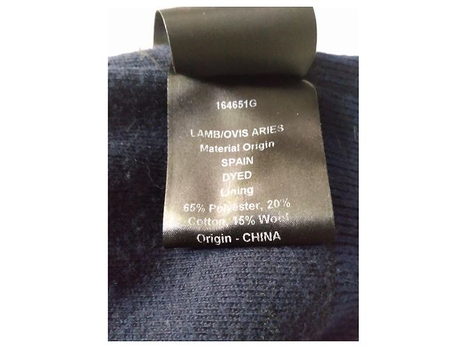 Autre Marque Berretto in lana blu navy con pompon Metallico - vista 14