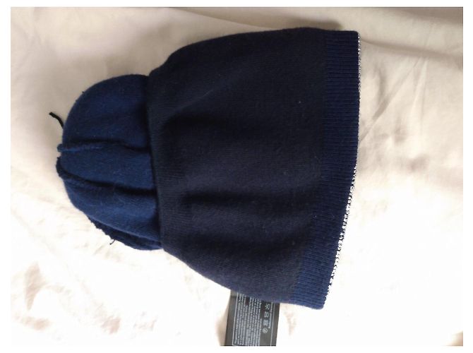 Autre Marque Berretto in lana blu navy con pompon Metallico - vista 16