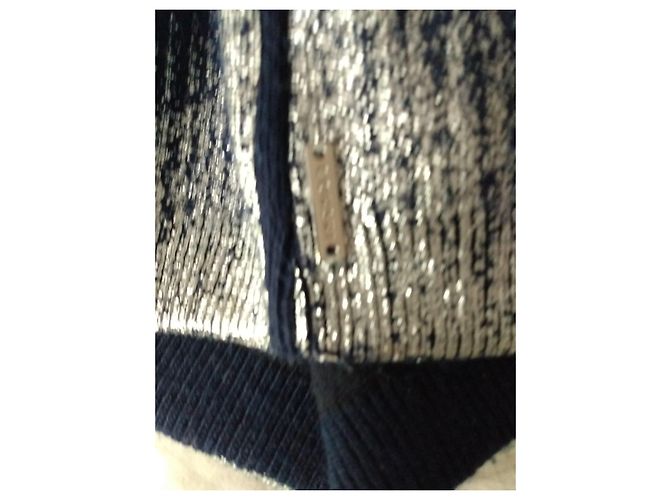 Autre Marque Berretto in lana blu navy con pompon Metallico - vista 6