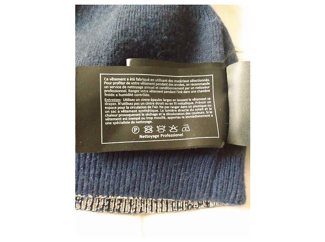 Autre Marque Berretto in lana blu navy con pompon Metallico - vista 8