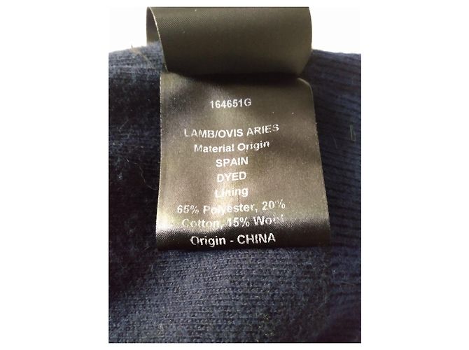 Autre Marque Berretto in lana blu navy con pompon Metallico - vista 9