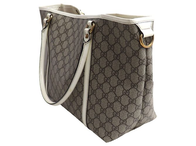 Borsa Tote Gucci GG Supreme Bianco Beige - vista 2