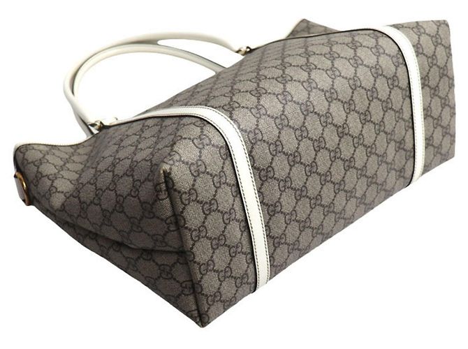 Borsa Tote Gucci GG Supreme Bianco Beige - vista 3