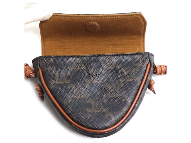 Céline Celine Triomphe Triangle Schultertasche Braun - Ansicht 3
