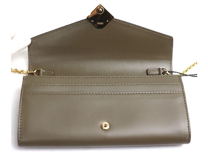 Portafoglio a catena Fendi FF Diamond D'oro - vista 3