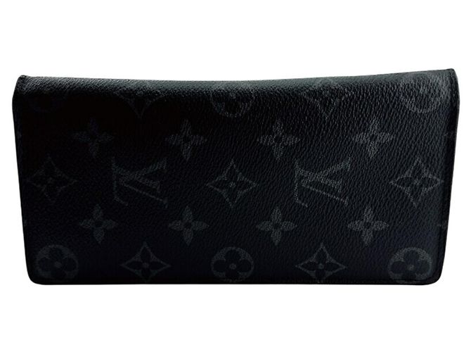 Brazza Cartera larga Louis Vuitton Monogram Eclipse Negro - vista 2