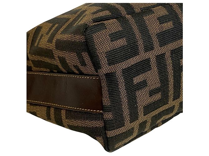 Borsa a mano Fendi Vanity Mini - Zucca Brown Marrone - vista 3