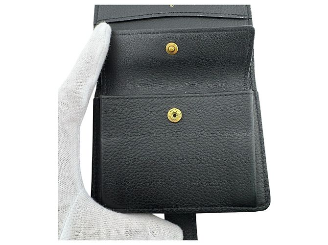 Portafoglio bi-fold Louis Vuitton in pelle di vitello nera Nero - vista 7