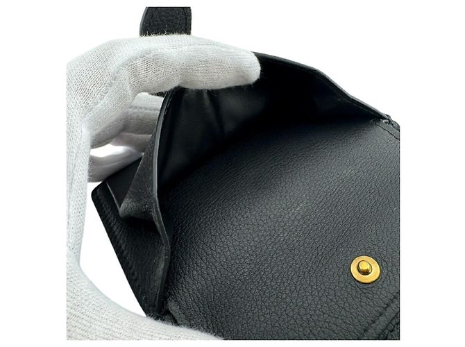 Portafoglio bi-fold Louis Vuitton in pelle di vitello nera Nero - vista 9