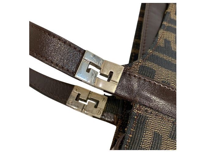 Fendi Zucca Lederhandtasche Braun - Ansicht 11