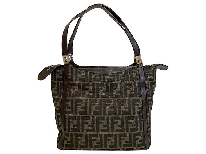 Fendi Zucca Lederhandtasche Braun - Ansicht 2