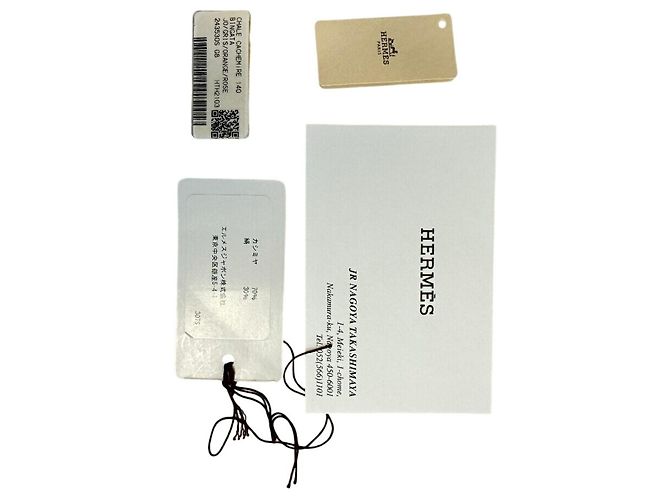 Silk In Hermès Sciarpa in cashmere e seta Hermes in grigio e arancione Marrone - vista 10
