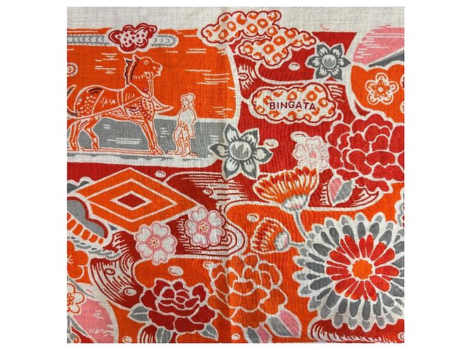 Silk In Hermès Sciarpa in cashmere e seta Hermes in grigio e arancione Marrone - vista 7